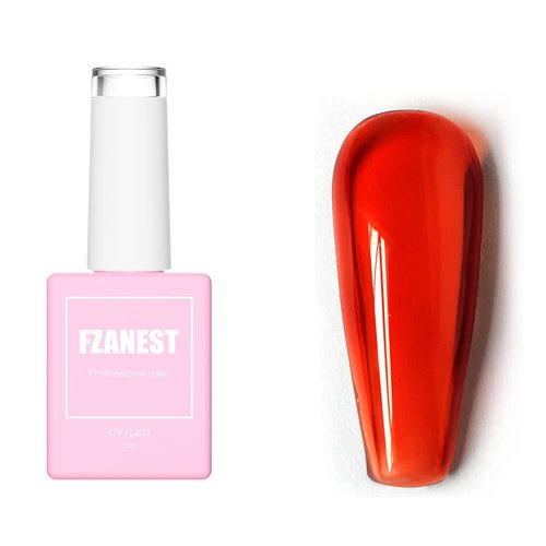 FZANZEST Jelly Red Gel Nail Polish, Blood Red Fall Winter Gel Polish Nail Colors Translucent Burg...