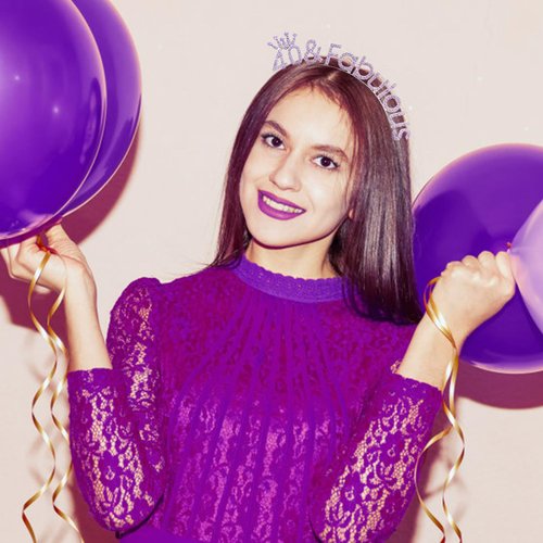 SuPoo Purple 40th Birthday Crown Headband 40th Birthday Decorations Women 40 & Fabulous Birthday Tiara Headband 40 Birthday Gifts for Her 40 Year Old Party Decorations Happy Birthday Hair Accessories