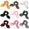 Scrunchies Hair Ties Silk Satin Scrunchy - Cute Bow Bunny Ear Hair Elastic Ponytail Holder Bobbles Soft Elegant Elastic Hair Bands with Tail Ribbon