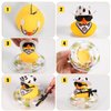 Duck for Cars, Rubber Duck for Car Dashboard, Squeaky Duck Bath Toy Yellow Duck Car Ornament Fun Cowboy Duck Car Accessories Car Dashboard Decorations with Swim Ring Hat Scarf Glasses (Style 4)