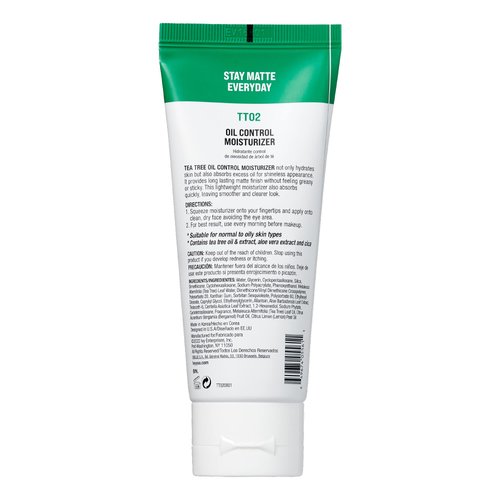 Kiss New York Face Moisturizer Tea Tree Oil Control Anti-Shine Facial Moisturizer, Korean Skin Care For Normal to Oily Skin, Lightweight Formula 3.38 Fl Oz