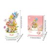 MEIEST Falls Building Blocks Rotating Music Box Set,Candy Flower Bonsai Botanical Collection with Light,Home Decor (Flower)