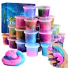 ZDTHNSIAT Galaxy Slime Sparkling 24pack Toy Party Favors for Girl, Stretchy and Non-Sticky, Stress Relief Toy for Boys, Easter Basket Stuffers, Christmas Stocking Stuffers