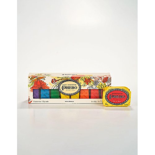 Phebo Linha Tradicional Caixa Belem de Sabonetes em Barra de Glicerina com 08 unidades de 90 Gr Classic Collection - Belem Glycerin Bar Soaps Box with 8 Units of Net 3.2 Oz