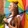 SUPCLIPS Rainbow Hair Bow Clips Boutique Grosgrain Hair Clips Women Gilrs Hair Accessories for Pride Month & Daily Wear