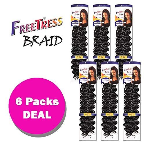 Freetress Synthetic Crochet Bulk Baid Hair - GOGO CURL 26" (6-Pack, 4)