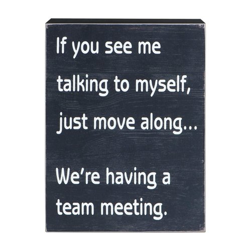 Esur Funny Office Desk Decor Box Sign,Engineered Wood - Home Office Decorations Supplies for Women - Cute Cubicle Desk Accessories