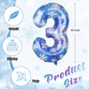 Lunmon 40 Inch Blue Snowflake Balloon Number 3 Snowflake Balloon Snowflake Birthday Balloons Decorations for Girls Birthday Snowflake Themed Party Supplies Winter Party Decorations(Number 3)