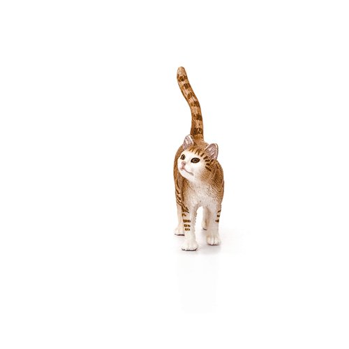 Schleich Farm World, Realistic Cute Cat Toys for Boys and Girls, Orange and White Tabby Cat Toy, Ages 3+