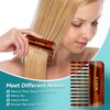 KAHEM Handmade Wide Tooth Comb for curly hair.Small Wide Tooth Comb for Long and short Hair Detangler Comb For Wet and Dry. Professional hair cutting combs-3.74Inch