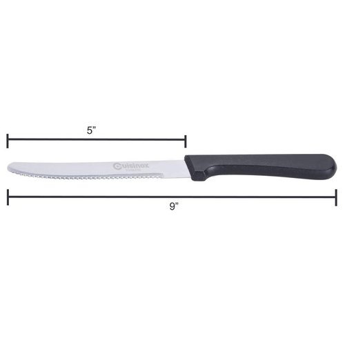 CUISINOX Black Handle Stainless Steel Steak Knives, Set of 12