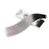 RINBOOOL Black Ombre Tape in Hair Extensions, 14 Inch 40 Gram 20 Pieces, Pre-taped, 100 Real Remy Human Hair, Black Rooted to Grey