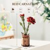 ROBOTIME 3D Puzzles Wooden Artifical Flower Red Carnation DIY Model Building Kit to Build for Adults Bouquet Botanical Collection Craft Brain Teaser Puzzle Creative Gift Home Decor