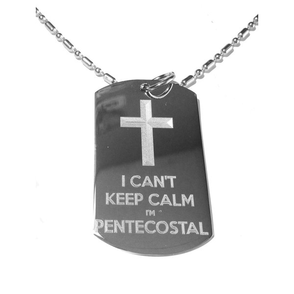 Hat Shark I Can't Keep Calm I'm Pentecostal Pope Christian Cross Christ Logo Symbol - Military Dog Tag, Luggage Tag Metal Chain Necklace