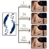 30 Sheets Semi-Permanent Tattoos for Women Inspirational Words Tattoo Stickers, Floral Rose Sunflower Body Dark Blue Fake Tattoos for Adult Men Kids, Lasting 1-2weeks Tiny Waterproof Tattoos (Words)