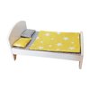 Hyperall 7-inch Reversible Doll Bedding Set, Stars Series (Yellow,Grey), 100% Turkish Cotton, Dolls Accessories