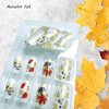 24Pcs Fall Press on Nails Short Maple Leaf and Letter with Designs, Full Cover Fake Nails Glossy Autumn Nail Tips Medium Square Shaped for Women Girls Nails Supplies Thanksgiving Decorations
