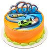 DecoSet® Hot Wheels Drift Birthday Cake Decorations, 2-Piece Topper with Race Car and 3D Racetrack Plaque, Create Action-Packed Racing Cakes for Birthdays and Parties
