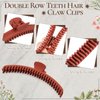 Tigeen 12 Pieces 4.7 Inch Hair Clips 1.8 Inch Claw Clips Set for Thick and Thin Hair 2 Styles Non Slip Strong Big and Small Claw Hair Clips with Double Row Teeth for Women, 6 Colors