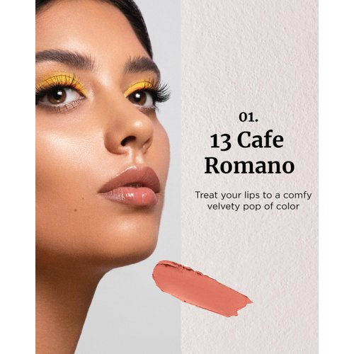 VDL Lip Stain Comfort Slip Lipstick 13, Cafe Romano - Lightweight, Matte, Smooth Lipstick for Effortless Comfort. Vibrant and Long-Lasting Lip Color (0.09 oz) | Korean Makeup