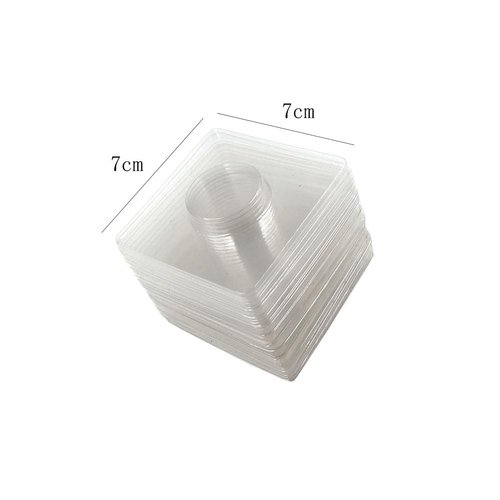 20 Pieces Eyelash Tray Holder Plastic Lash Tray Holder Square Eye Lash Tray Empty Eye Lash Tray Holder Plastic False Eyelash Trays Container Eyelash Storage Case Box(Clear, 7cm)