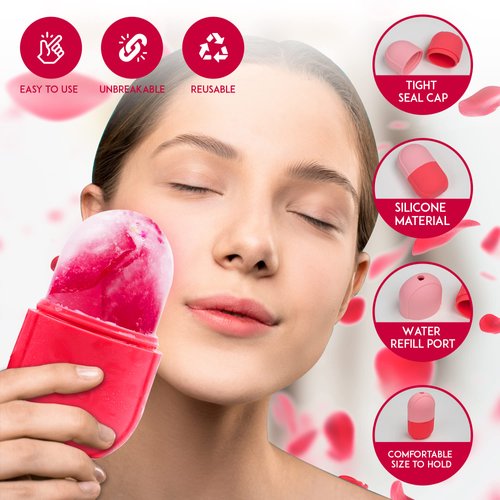 Silicone Ice Face Roller For Face, Eye, Reusable Facial Ice Roller For Skin Care