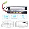 melasta 2 Pack 9.6V 1600mAh Butterfly Nunchuck NIMH Battery Pack Compatible with Mini Tamiya Airsoft Guns M4, G36, M110, SR25, M249, M240B, M14, RPK, PKM, L85, AUG, G3