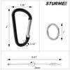 STURME 2" Aluminum D Ring Carabiners Clip D Shape Spring Loaded Gate Small Keychain Carabiner Clip Set Outdoor Camping Mini Lock Snap Hooks Spring Link Key Chain Durable Improved 24 PCS, Black