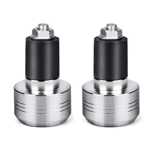 Dannisly 2Pcs Motorcycle Handlebar Ends, 22mm (7/8") Handle Bar Slider Caps Weight Plugs CNC Aluminum, Universal Fits for 7/8" Handlebar (Silver)