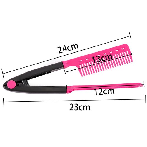 Vctitil Hair Straightener Comb DIY Fashion V Type Salon Hairdressing Washable Hair Styling Comb