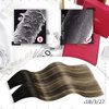 Moresoo Tape in Hair Extensions Ombre Human Hair Tape in Extensions Balayage Off Black to Brown Mix with Blonde Tape in Real Hair Extensions Human Hair Balayage Tape ins 18 Inch #1B/3/27 20pcs 50g