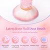 ANGNYA Nail Dust Brush, Round Nail Art Dust Powder Remover Brush with Acrylic Handle, Fluffy Dust Brush for Nails Soft Nail Duster Brush (Round)