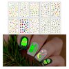 Partywind 10 Sheets Luminous Easter Nail Stickers for Kids Girls, Glow Self-Adhesive Easter Nail Decorations Wraps Decals with Eggs, DIY Easter Nail Art Designs Accessories