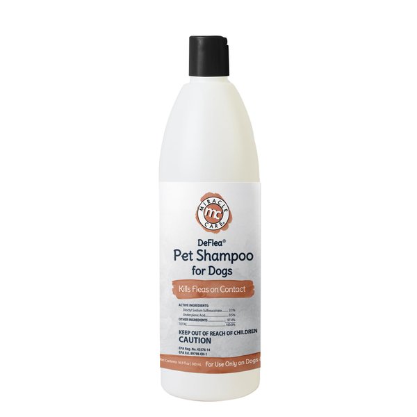 Miracle Care De Flea RTU Flea and Tick Shampoo for Dogs and Puppies, 16.9 Ounce