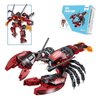 ODIPON Sea Creatures Building Toy Ocean Animal Building Blocks Sets 2 in 1 Lobster Figures for 6 Plus Years Old Boys and Girls Gift for Birthday Christmas (263pcs)