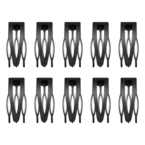 10 Pcs Double Grip Hair Clips, Sightor Metal Snap Hair Clips Hair Barrettes for Women Hair Making Salon Supplies Hair Accessories (Black)