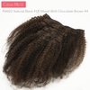 Loxxy Natural Clip In Hair Extensions For Black Women 3C 4A Afro Kinky Curly Clip In Hair Extensions Double Weft Real Remy Human Hair Piano Natural Black Mixed With Chocolate Brown 120Gram 20Inch