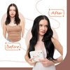Sunny Hair Tape in Hair Extensions Human Hair Black Tape in Extensions Jet Black Tape ins Human Hair Extensions Real Hair Extensions Tape in Black Hair Extensions 10pcs 18inch