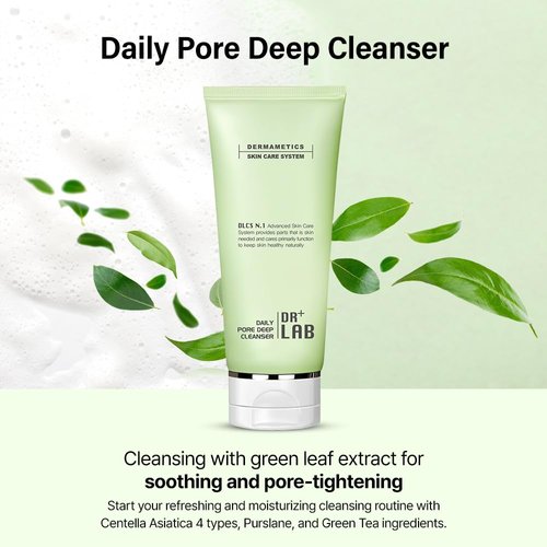 DR+LAB Daily Pore Deep Cleanser 4.06 fl oz /120ml Rich and Cream Foam Cleansing Hydrating Face Wash Korean Skincare