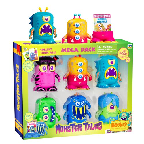 BOOKSY - Monster Tales Series - 6 Monster Action Figures, Each With Their Own Miniature Book & Story - Welcome to Boogie Boo Town