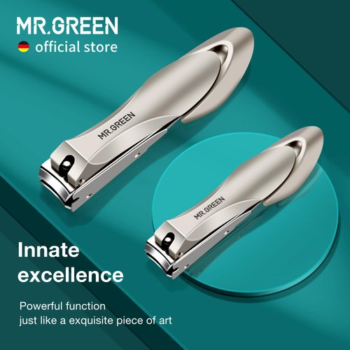 MR.GREEN Nail Clippers Stainless Steel Anti Splash Fingernail Cutter Manicure Tools Bionics Design Pedicure Scissor Nail Trimmer (Nail Clipper (Medium))