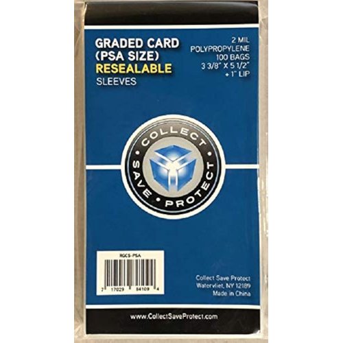 CSP - PSA Sized Graded Card Sleeves Resealable Bag - 2 Mil - 100 Bags PSA Slab / Ultra Pro One Touch Magnetic Holder