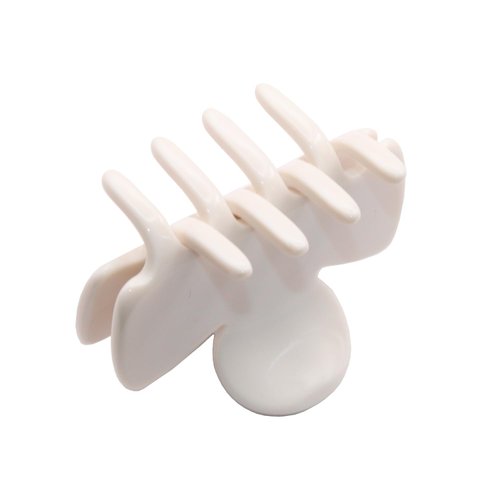 French Amie Grace Small 2” Cellulose Acetate Handmade Non Slip Flexible Hair Claw Clip for Thin Hair Women Hair Accessories, Made in France (Solid Ivory)