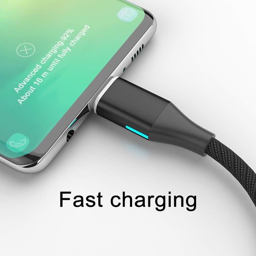N. NETDOT Magnetic Charging Cable, Gen10 Nylon Braided 2-in-1Magnetic Phone Charger Compatible with USB-C and Micro-USB Devices (3 Pack Black,3.3ft/5ft/6.6ft)