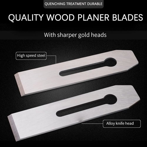 Utoolmart Bench Planer Blade, 2-pack of Replacement Plane Blade, High Speed Steel Carpentry Woodwork Hand Planer Blade, for Woodwork Planer DIY Tool Set, 7.28" x 1.77" x 0.12" Plane Blade Part