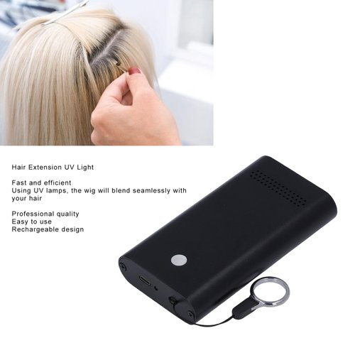 Hair Extension UV Light, Portable UV Light Hair Extensions Glue Lamp with 6Pcs 395nm LED Beads, UV Light Hair Extensions Machine Light Hair Extension Remover for Home Salon