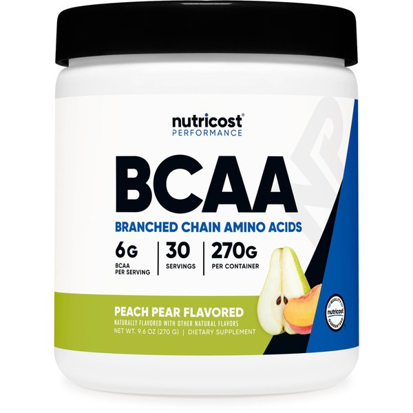 Nutricost BCAA Powder 2:1:1 (Peach Pear, 30 Servings) - Branched Chain Amino Acids