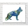 German Shepherd Abstract Watercolor Art Print By Artist DJ Rogers