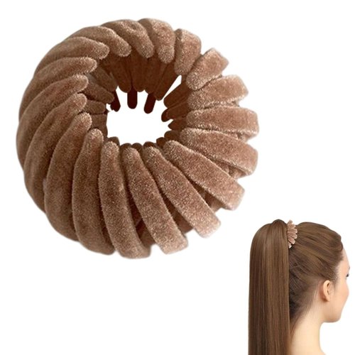 Brown Magic Hair Clips - Bird Nest Hair Clip, Velvet Expandable Hair Bun Maker | Three Rows Of Teeth Styling Hair Clip, Hair Styling Accessories For Making Ponytail, Bun And Hairpin，Clip and Barrettes