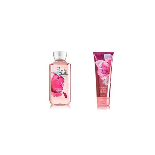 Bundle Pack Bath Body Works PINK CHIFFON Body Cream & Shower Gel Combo Pack